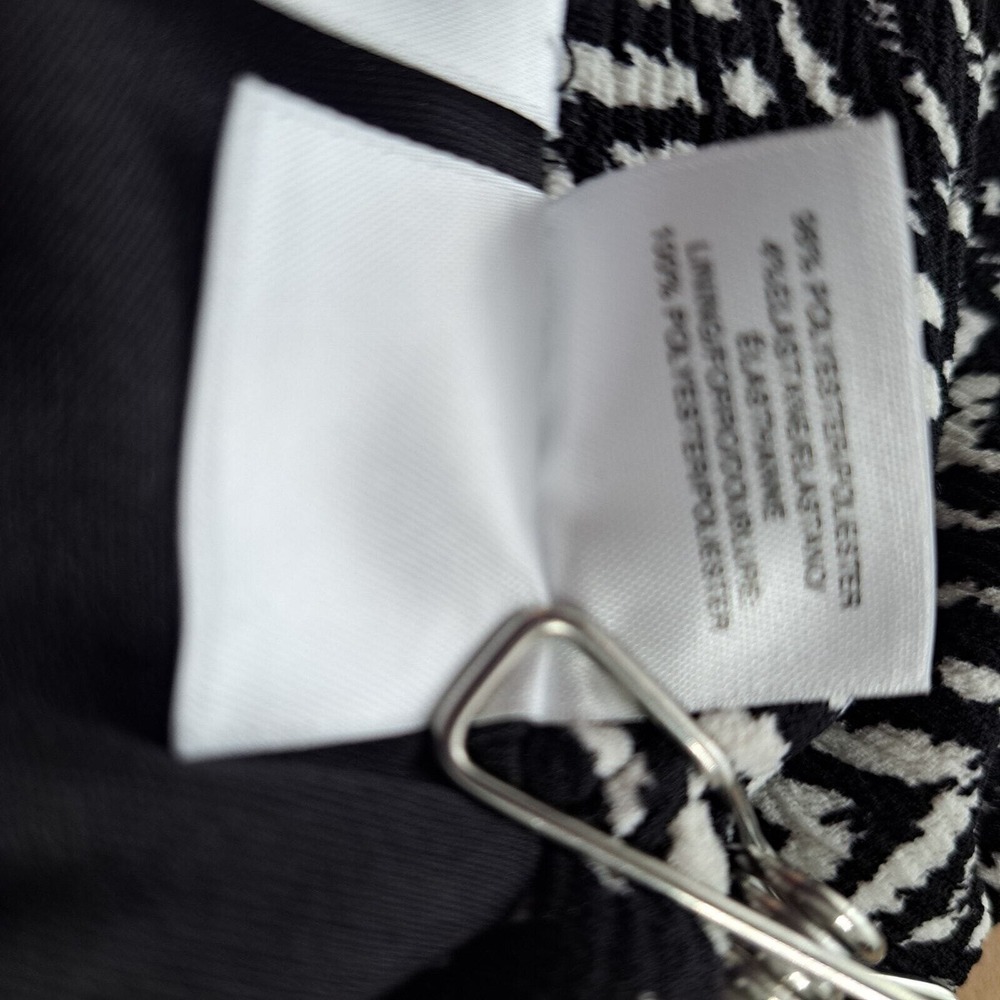 Jones Studio Skirt Womens 14 Black White A Line Stretch Knee Length Geometric - Picture 10 of 11